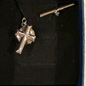Silver Cross Tie Tac
Box25